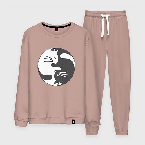 Мужской костюм Коты инь янь 01 / Пыльно-розовый – фото 1