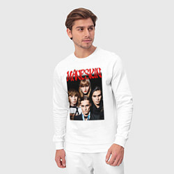 Костюм хлопковый мужской MANESKIN POSTER СОСТАВ, цвет: белый — фото 2