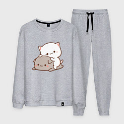 Костюм хлопковый мужской Котики играют 02, цвет: меланж