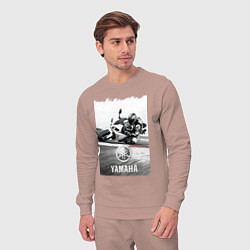 Костюм хлопковый мужской YAMAHA на вираже, цвет: пыльно-розовый — фото 2