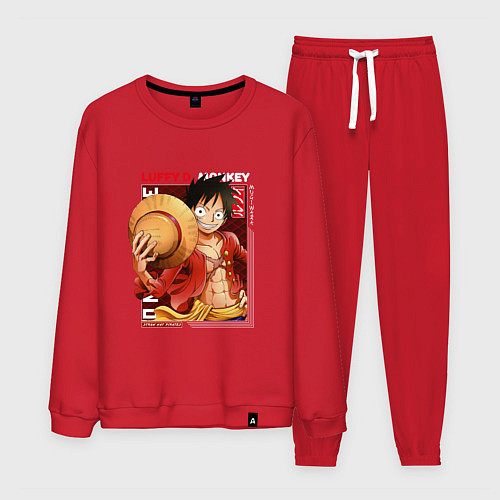 Мужской костюм Ван-Пис One Piece, Луффи Мугивара / Красный – фото 1
