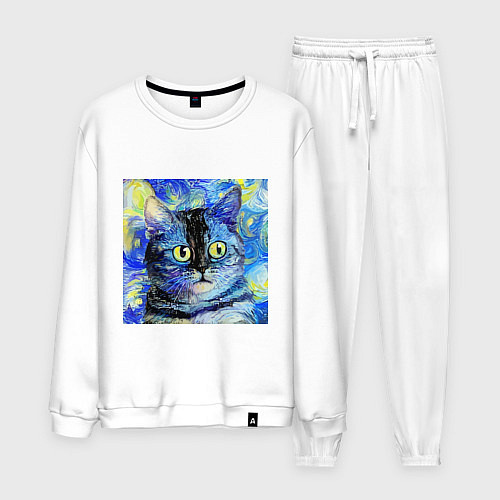 Мужской костюм Кот ван Гога Настроение / Белый – фото 1