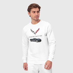 Костюм хлопковый мужской Chevrolet Corvette, цвет: белый — фото 2