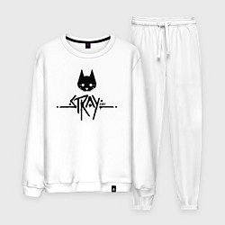 Костюм хлопковый мужской Stray: Black Logo, цвет: белый