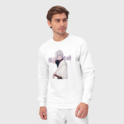 Костюм хлопковый мужской Гинтама Gintama, Гинтоки Саката Gintoki Sakata, цвет: белый — фото 2