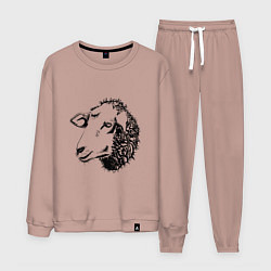 Костюм хлопковый мужской Black and White Sheep, цвет: пыльно-розовый