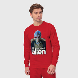 Костюм хлопковый мужской Resident alien, цвет: красный — фото 2