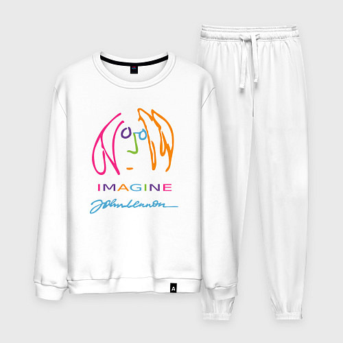 Мужской костюм Джон Леннон Автопортрет Автограф / Белый – фото 1