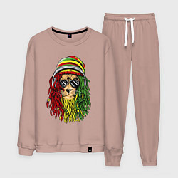 Костюм хлопковый мужской Rasta lioN, цвет: пыльно-розовый