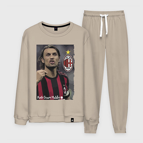 Мужской костюм Paolo Cesare Maldini - Milan, captain / Миндальный – фото 1