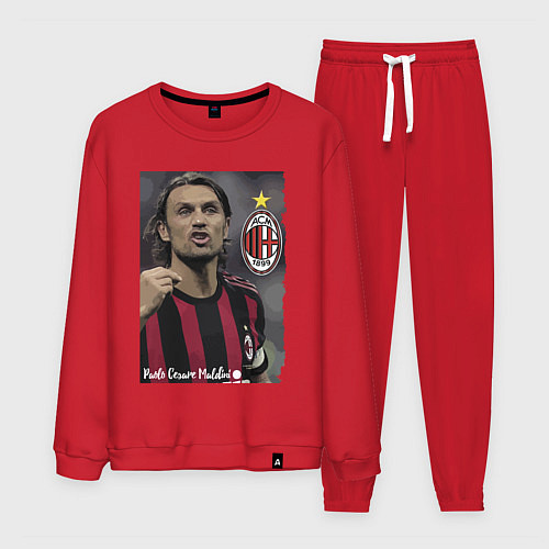 Мужской костюм Paolo Cesare Maldini - Milan, captain / Красный – фото 1