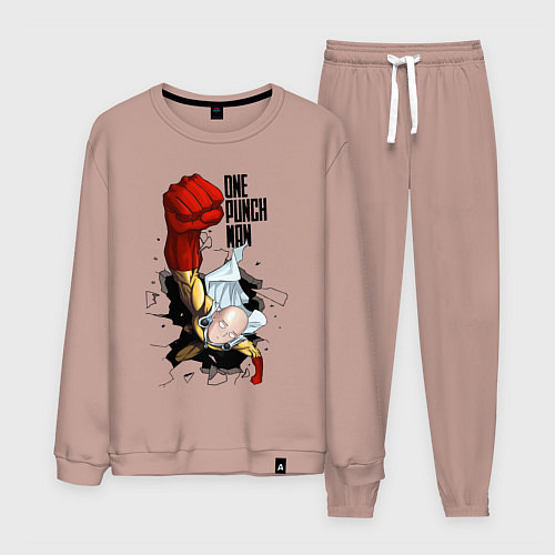 Мужской костюм Saitama One Punch / Пыльно-розовый – фото 1