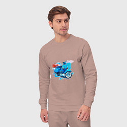 Костюм хлопковый мужской Легендарная VESPA, цвет: пыльно-розовый — фото 2