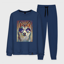 Костюм хлопковый мужской Husky style, цвет: тёмно-синий