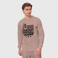 Костюм хлопковый мужской Fantasy Football Champ, цвет: пыльно-розовый — фото 2