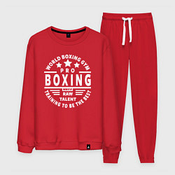 Костюм хлопковый мужской PRO BOXING, цвет: красный