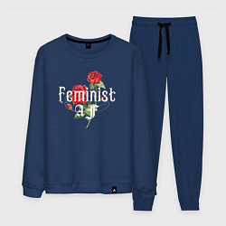 Костюм хлопковый мужской Feminist AF, цвет: тёмно-синий