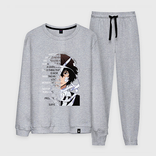 Мужской костюм Великий из бродячих псов, Дазай Осаму цитата о суд / Меланж – фото 1