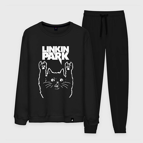 Мужской костюм Linkin Park, Линкин Парк, Рок кот / Черный – фото 1