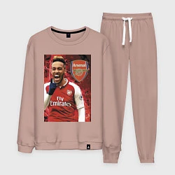 Костюм хлопковый мужской Arsenal, Pierre-Emerick Aubameyang, цвет: пыльно-розовый