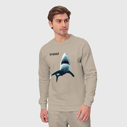 Костюм хлопковый мужской Акула - топ менеджер, цвет: миндальный — фото 2