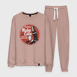 Костюм хлопковый мужской Nuka Cola Ice Cold Retro, цвет: пыльно-розовый