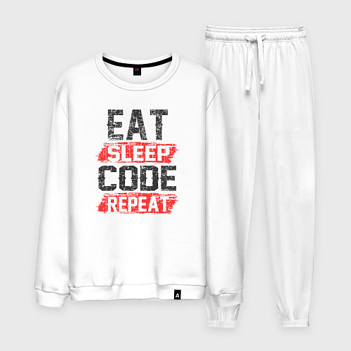 Мужской костюм EAT SLEEP CODE REPEAT / Белый – фото 1