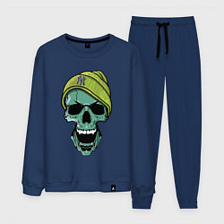 Костюм хлопковый мужской New York Yankees Cool skull, цвет: тёмно-синий