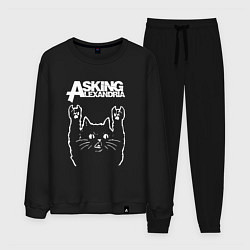 Костюм хлопковый мужской Asking Alexandria Рок кот, цвет: черный