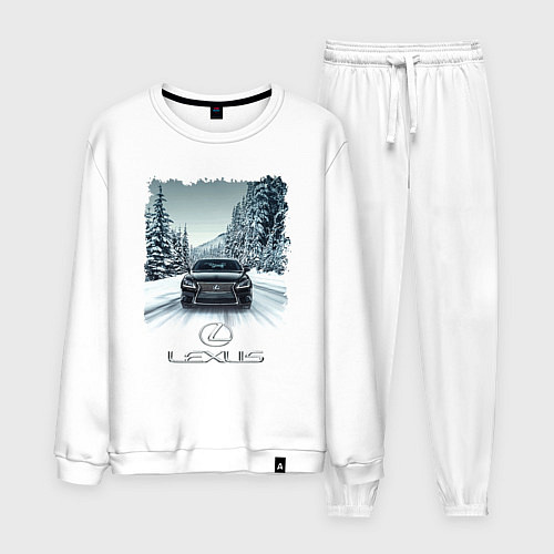 Мужской костюм Lexus - зимняя дорога / Белый – фото 1