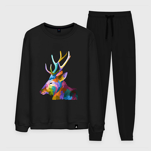 Мужской костюм Цветной олень Colored Deer / Черный – фото 1