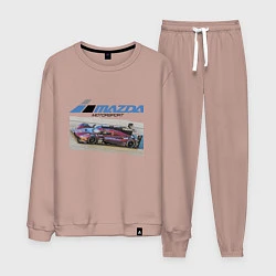 Костюм хлопковый мужской Mazda Motorsport Racing team!, цвет: пыльно-розовый