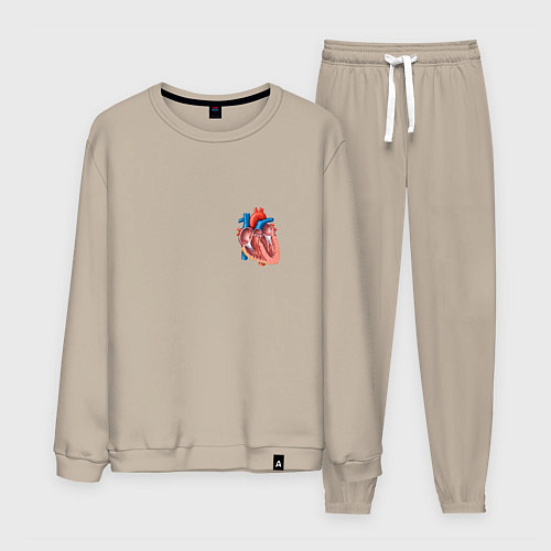 Мужской костюм Анатомия Сердце / Миндальный – фото 1