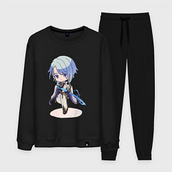 Костюм хлопковый мужской Чиби Аято в деле, цвет: черный