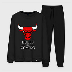 Костюм хлопковый мужской Chicago Bulls are coming Чикаго Буллз, цвет: черный