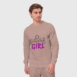Костюм хлопковый мужской Volleyball - Girl, цвет: пыльно-розовый — фото 2
