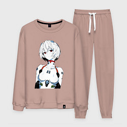 Костюм хлопковый мужской Рей Аянами Rei Ayanami Ева Евангелион, цвет: пыльно-розовый