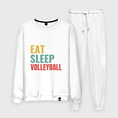 Мужской костюм Eat - Sleep - Volleyball / Белый – фото 1