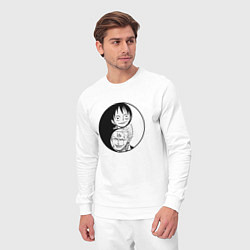 Костюм хлопковый мужской Луффи и Ророноа Зоро, цвет: белый — фото 2