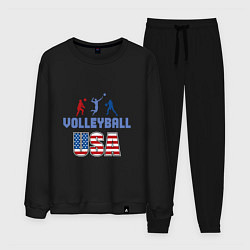 Костюм хлопковый мужской USA - Volleyball, цвет: черный