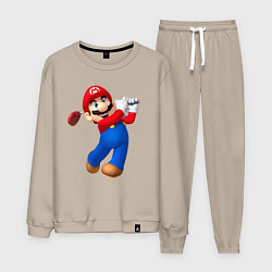 Костюм хлопковый мужской Марио - крутейший гольфист Super Mario, цвет: миндальный