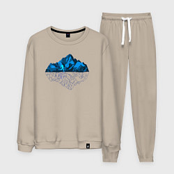 Костюм хлопковый мужской Mountains Run, цвет: миндальный