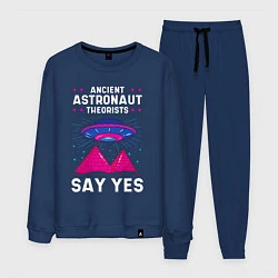 Костюм хлопковый мужской Ancient Astronaut Theorist Say Yes, цвет: тёмно-синий