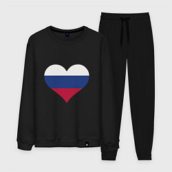Костюм хлопковый мужской Сердце - Россия, цвет: черный