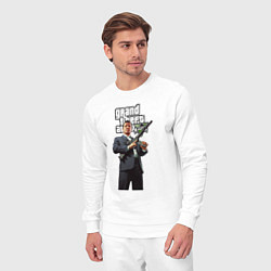 Костюм хлопковый мужской GTA 5 Gangster, цвет: белый — фото 2