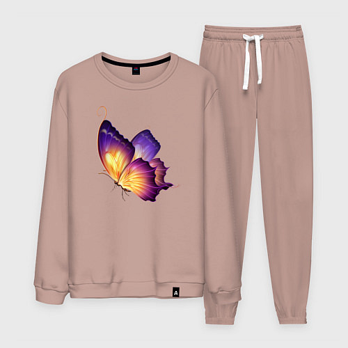 Мужской костюм Красивая бабочка A very beautiful butterfly / Пыльно-розовый – фото 1