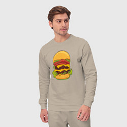 Костюм хлопковый мужской Самый вкусный гамбургер, цвет: миндальный — фото 2