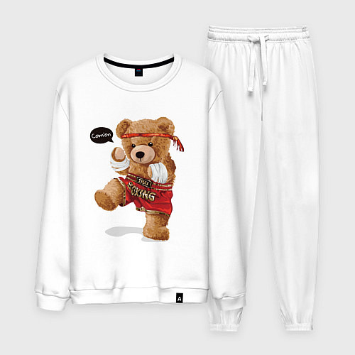 Мужской костюм МИШКА ТАЙСКИЙ БОКС THAI BOXING MUAY THAI / Белый – фото 1