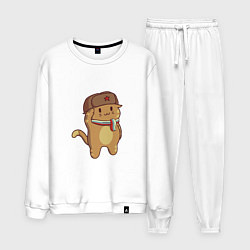 Костюм хлопковый мужской Russian Cat, цвет: белый