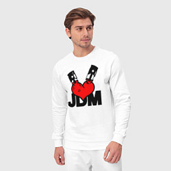Костюм хлопковый мужской JDM Heart Piston Japan, цвет: белый — фото 2